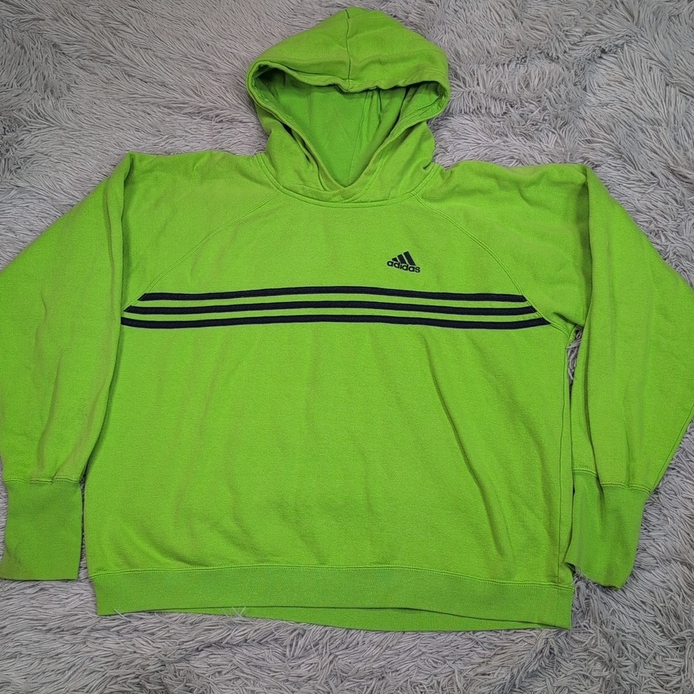 Adidas Sweatshirt Mens M Green Hoodie Logo Active Streetwear Athletic Comfort